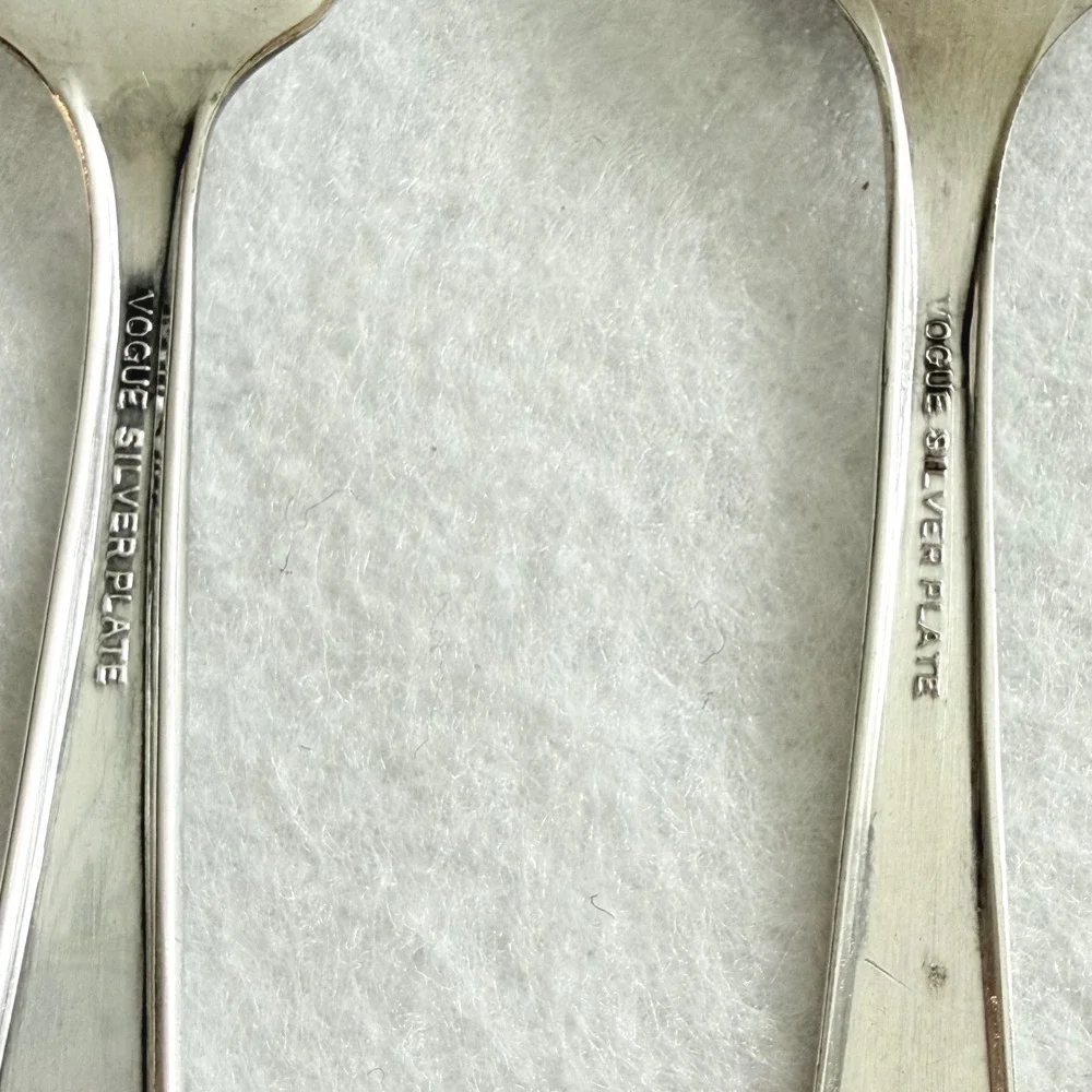 Vintage Vogue Silver Plate Child Fork & Spoon‎ Set 5″ Junior Flatware